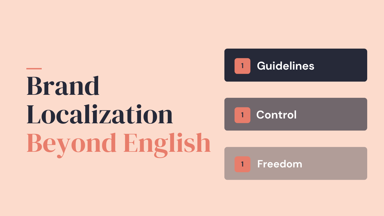 Brand localization blog post thumbnail showing the tension between brand guidelines, control, and creative freedom across languages