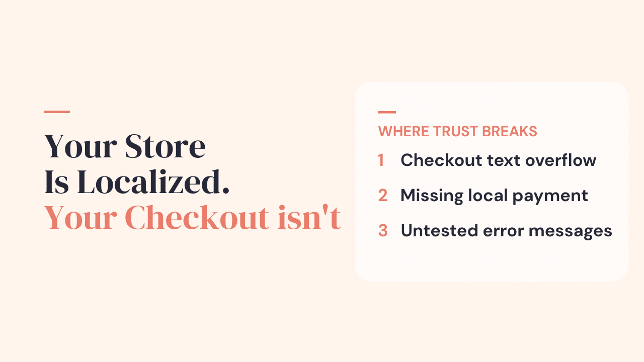 Your Products Are Localized. Your Checkout Isn't. — Native Localization OG
